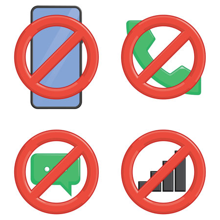 No Sign Smartphone Call Chat Signalのイラスト素材