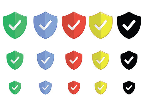 Shield Check Mark Secure Protection Symbolのイラスト素材