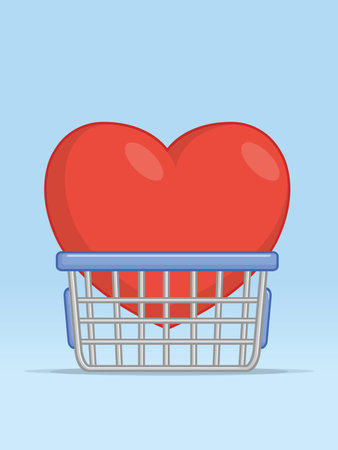 Shopping Basket Heart Love Affection Careのイラスト素材
