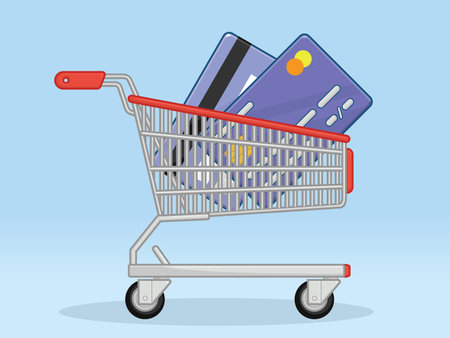Shopping Trolley Credit Card Shopping Spreeのイラスト素材
