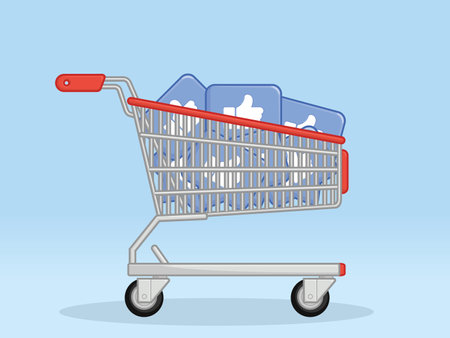 Shopping Trolley Like Social Media Interactionのイラスト素材