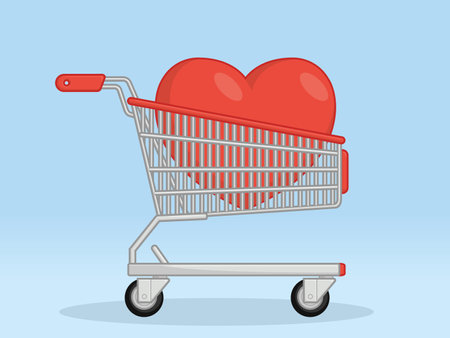 Shopping Trolley Heart Love Shopping Hobbyのイラスト素材
