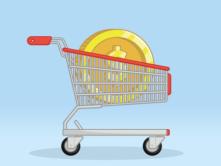Shopping Trolley Coin Front Cash Moneyのイラスト素材