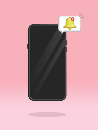 Smartphone Bell Symbol Small Notification on Corner