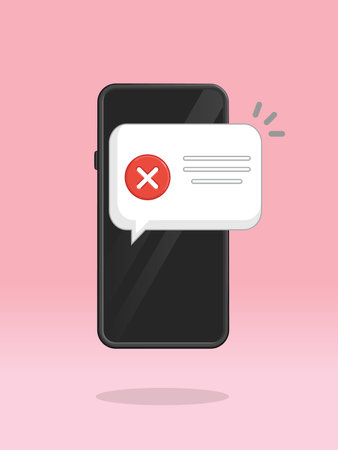 Smartphone X Cross Sign Push Notification Message