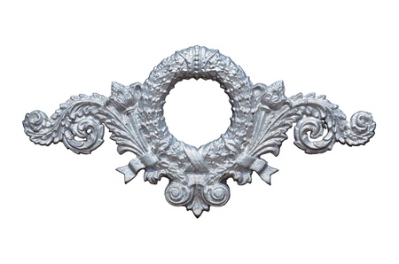 Old-time additional decoration for winch and fence. Isolated over white background.の写真素材