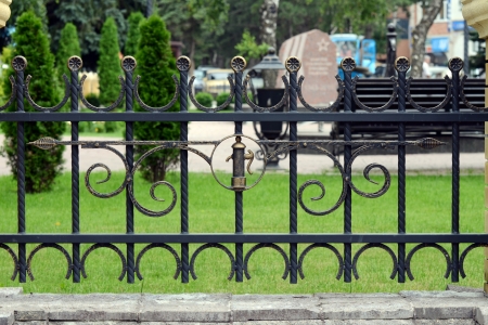 Forged decorative  fence for garden and building. の写真素材