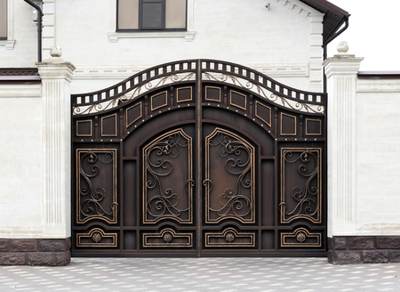 Modern automatic decorative gates in the old style.