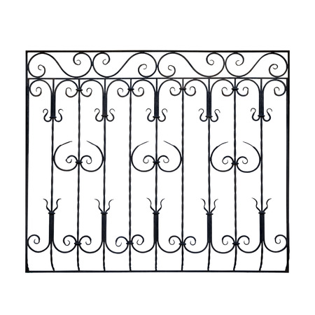 Old wrought-iron dekorative grid. Isolated over white background.の写真素材