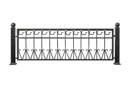 Forged lattice, fence. 2. Isolated over white background.の写真素材