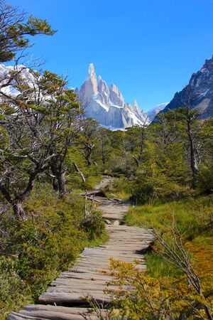 hiking trail to cerro torreの写真素材