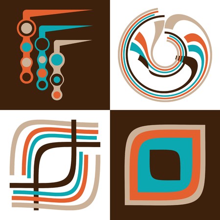 set of four coloured abstract modern symbols のイラスト素材