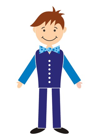 Young handsome man in blue clothes - character cartoon illustrationのイラスト素材