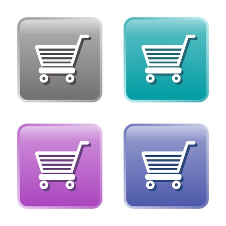 Set of four shopping cart  basket  iconsのイラスト素材