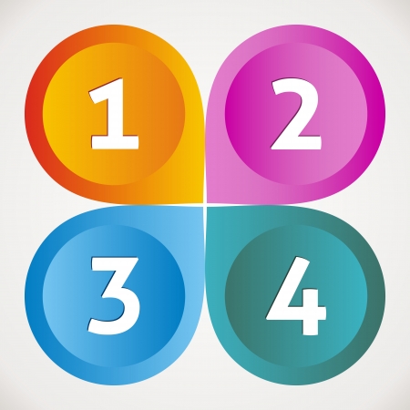 One two three four options vector colored iconsのイラスト素材