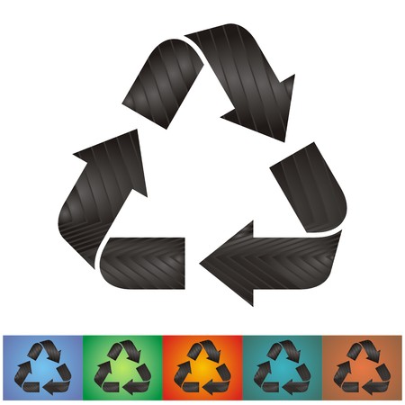 recycle sign with dark grey metal patternのイラスト素材