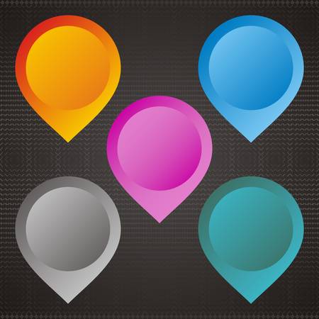 Set of round colorful web buttons vector illustrationのイラスト素材