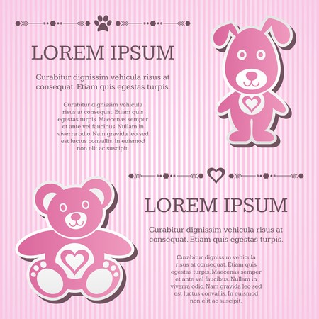 Beautiful vintage pink baby shower invitation cardのイラスト素材