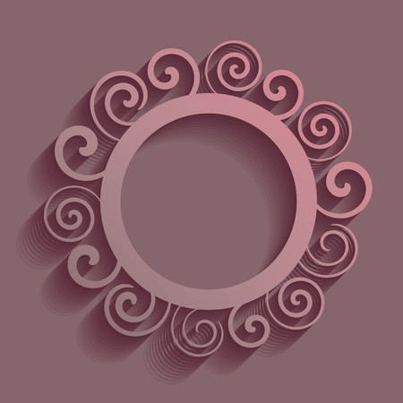 Brown vector vintage background with rounded spiral ornamentのイラスト素材