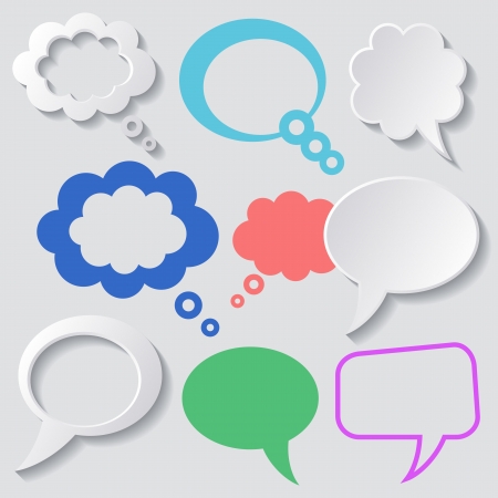 White and colorful vector speech bubbles with shadowsのイラスト素材