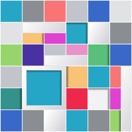 Infographic background with colorful squares and blue windowのイラスト素材