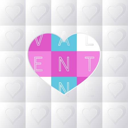 Modern vector happy valentine's day card with squaresのイラスト素材