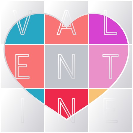 Modern vector happy valentine's day cardのイラスト素材