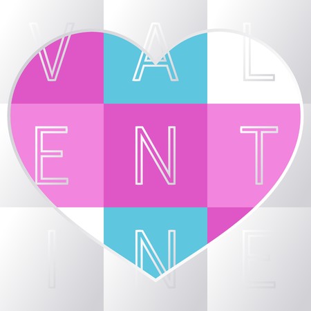 Modern vector valentine's day design background with squaresのイラスト素材