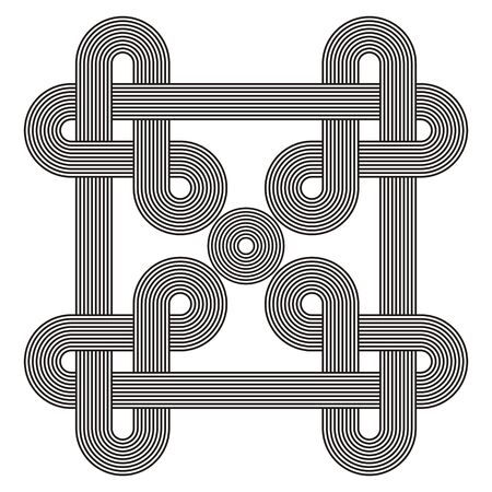 Abstract vector black design made of coiled linesのイラスト素材