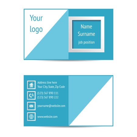 Modern blue business card template vector illustrationのイラスト素材