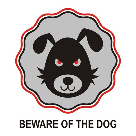 Beware of the bad dog sign vector illustrationのイラスト素材