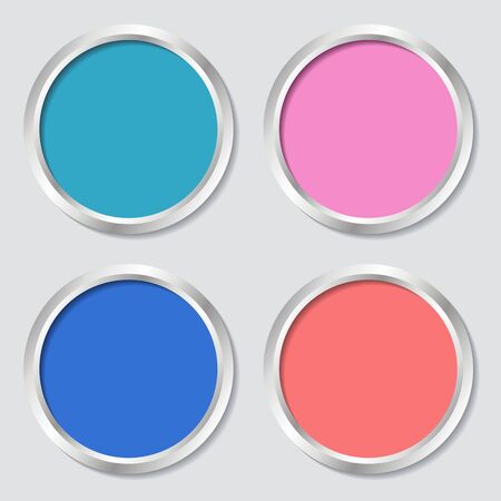Set of four colorful web buttons with shadowsのイラスト素材