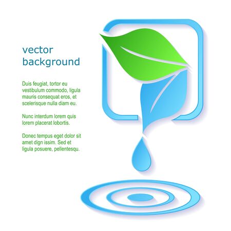 Abstract vector concept with water drop and leavesのイラスト素材