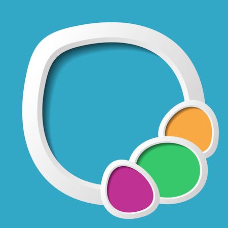 Blue abstract background with colorful round text placesのイラスト素材