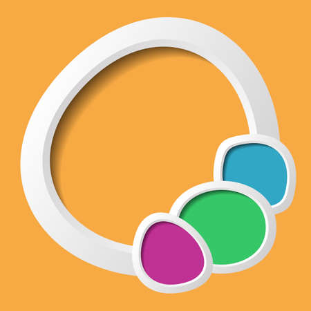 Orange abstract background with colorful round text placesのイラスト素材