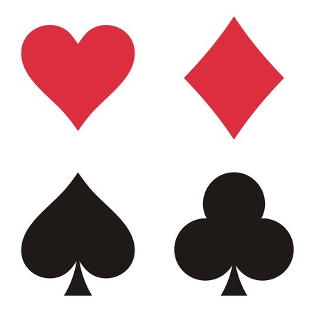 Set of playing card symbols on white backgroundのイラスト素材