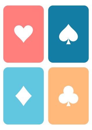 Set of vector colorful playing cards with symbolsのイラスト素材