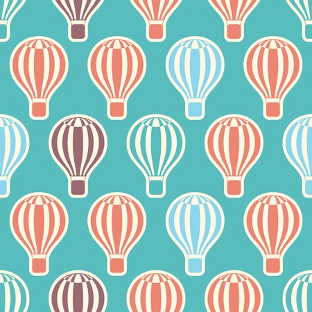 Seamless retro pattern made of hot air balloonsのイラスト素材