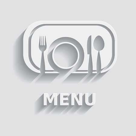 White and grey vector modern restaurant menu designのイラスト素材