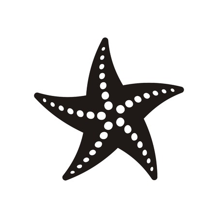 Black vector starfish icon isolated on white backgroundのイラスト素材