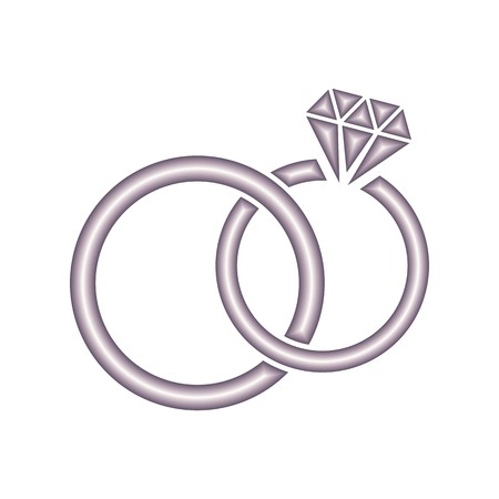 Vector wedding rings icon on white backgroundのイラスト素材