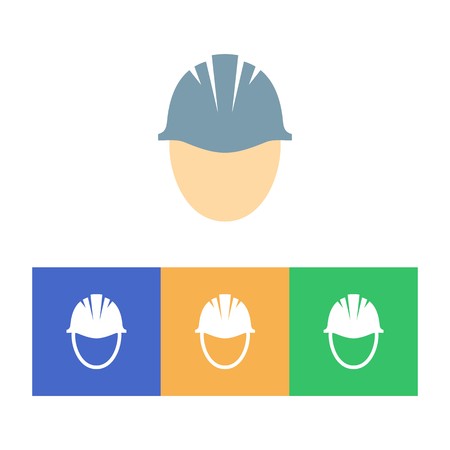 Colorful hard hat icons on white backgroundのイラスト素材