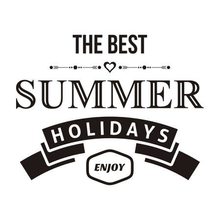 Black summer holidays typography on white backgroundのイラスト素材