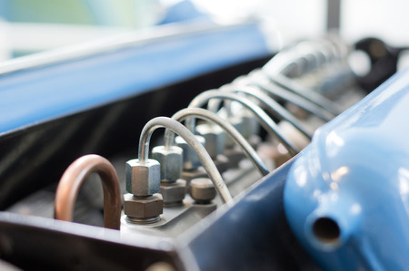 A blue fragment of the old engine の写真素材