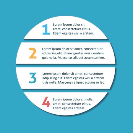 Infographic background with four rounded progress bannersのイラスト素材