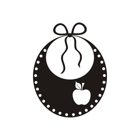 Black cute baby bib icon isolatedのイラスト素材