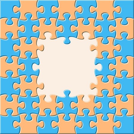 Colorful vector background with joined puzzle piecesのイラスト素材