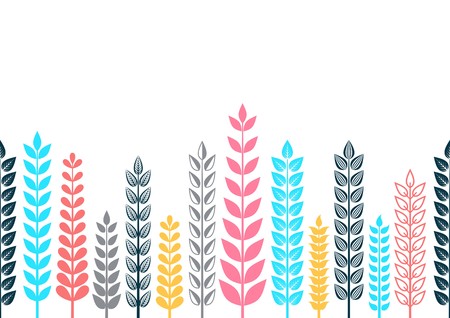 Seamless colorful floral pattern on white backgroundのイラスト素材