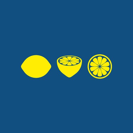 Simple dark blue card with three lemon symbolsのイラスト素材