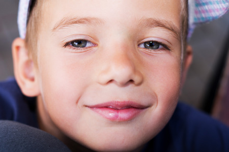 portrait of smiling boy looking to cameraの写真素材